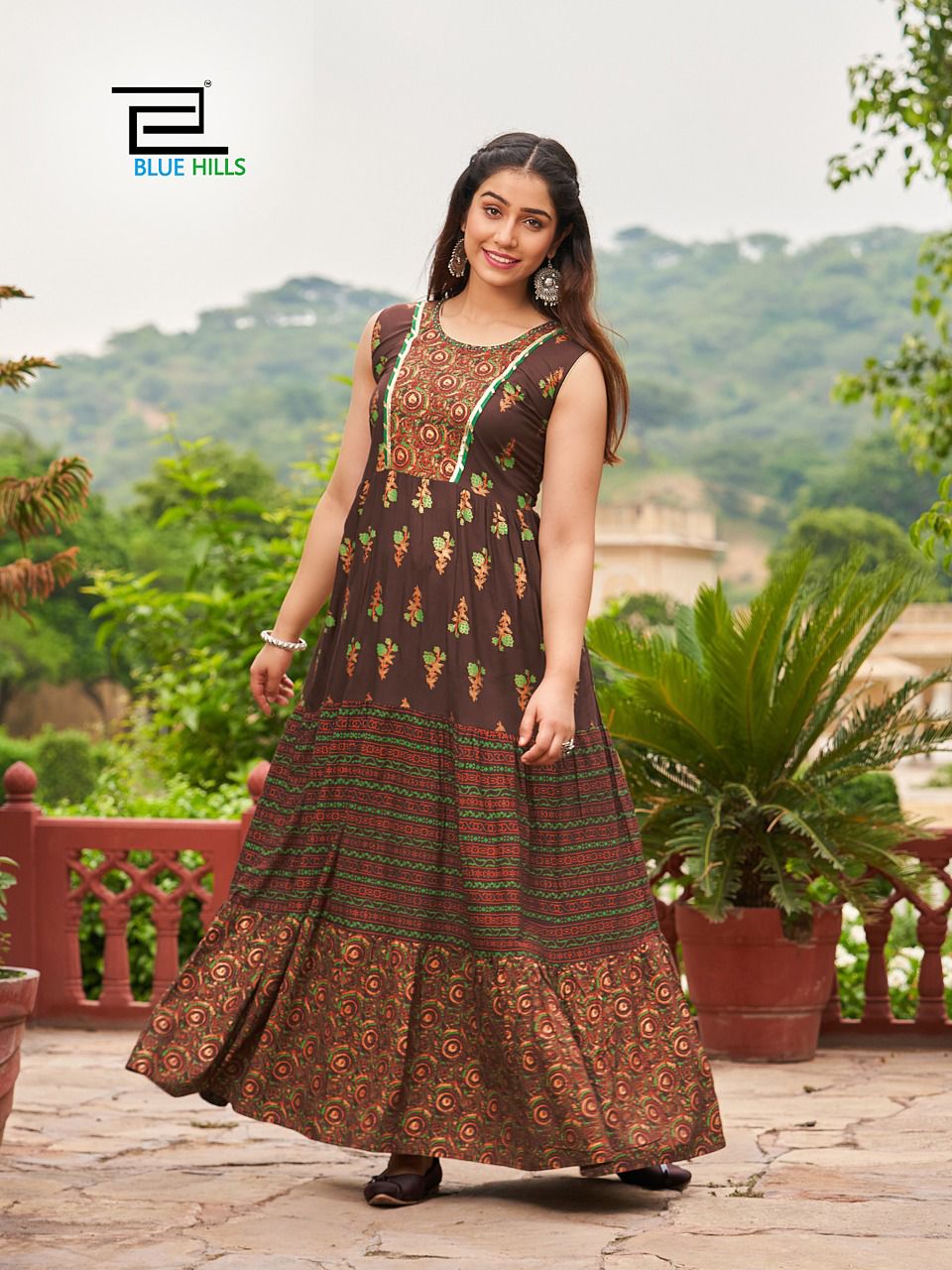 BLUE HILLS Hotstar 5 Printed Designer Festive Wear Long Kurtis Collection